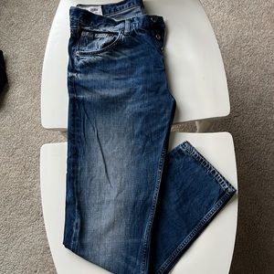 Ben Sherman Button fly jeans waist 34” leg 32” The Turnmill slim leg faded blue